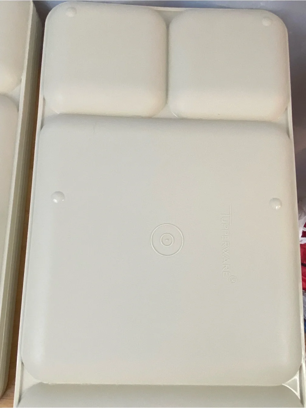 Vintage 1535 Tupperware Beige Compartment Food Trays Set of 6